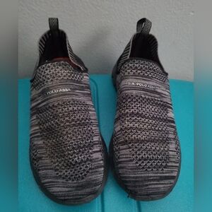 U.S. Polo Assn. Black and Gray Slip-On Shoes